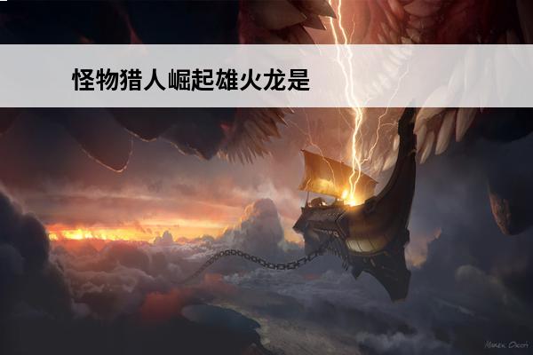怪物猎人崛起雄火龙是