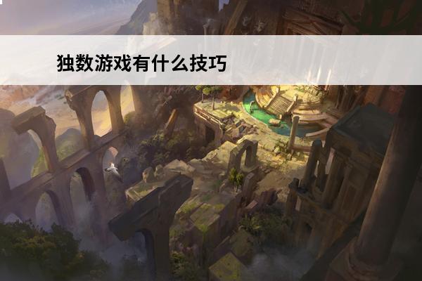 独数游戏有什么技巧 
