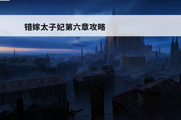 错嫁太子妃第六章攻略