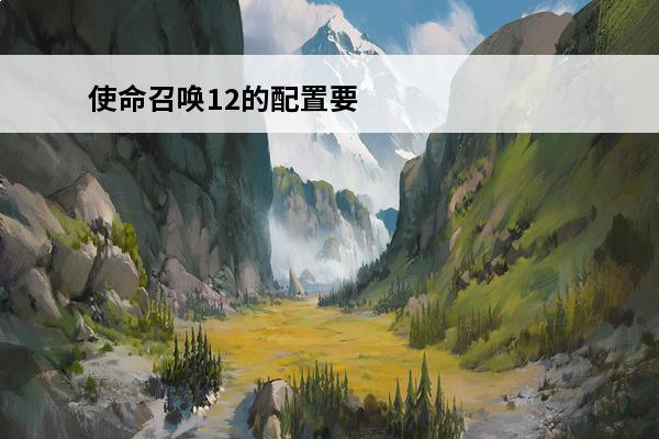 使命召唤12的配置要求 使命召唤12配置要求笔记本使命召唤12配置要求