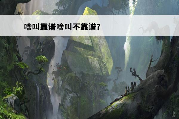 啥叫靠谱啥叫不靠谱？