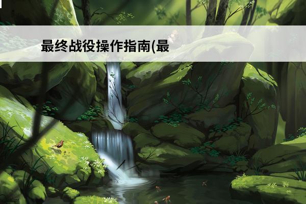 最终战役操作指南(最终战役游戏)