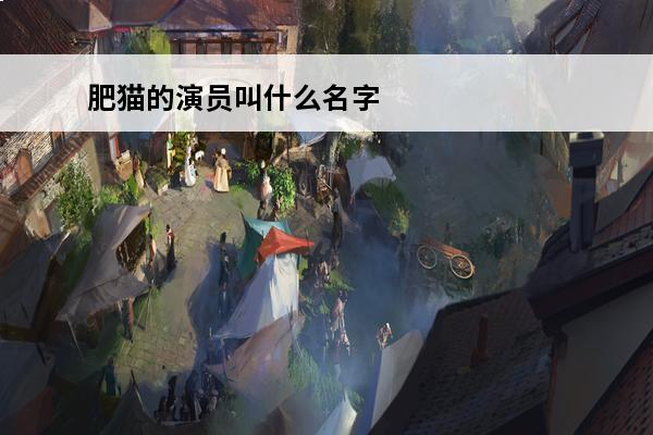 肥猫的演员叫什么名字(肥猫第二部演员)