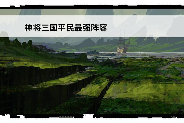 神将三国平民最强阵容(神将三国神将组合平民)